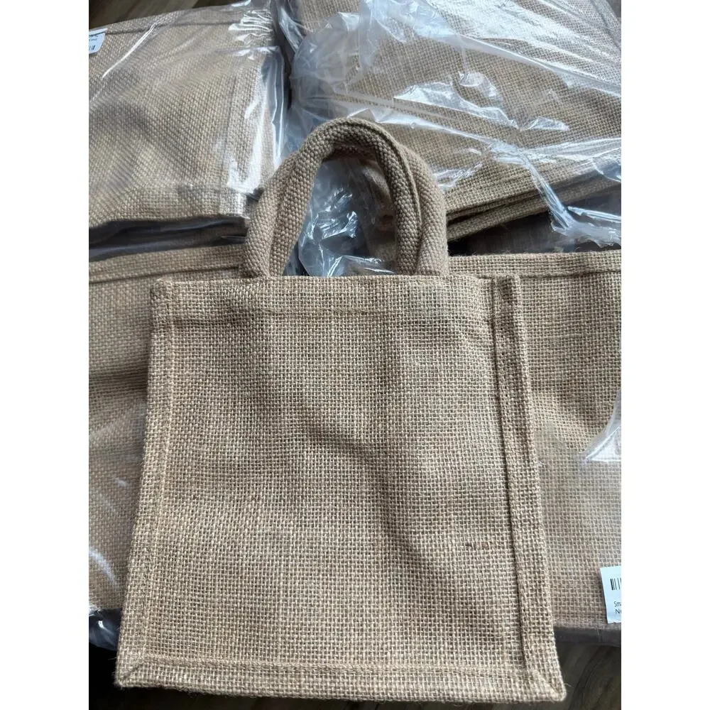 Imagine Color 50 count Small Burlap Gift Bags with Handles 8